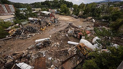 Debris is seen in the aftermath of Hurricane Helene, Monday, 30 September, 2024, in Asheville, North Carolina. Debris is seen in the aftermath of Hurricane Helene, Monday, 30 September, 2024, in Asheville, North Carolina.