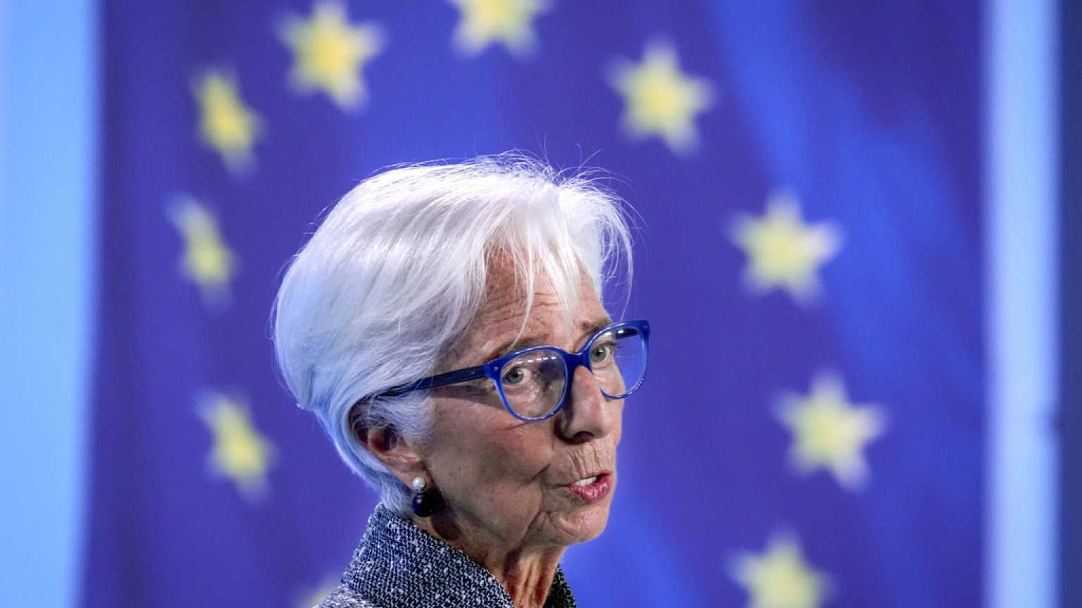 La présidente de la Banque centrale européenne, Christine Lagarde, s'exprime lors d'une conférence de presse à Francfort, Allemagne, jeudi 12 septembre 2024.