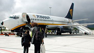 A Ryanair Boeing 737 is shown at the Hahn airport, western Germany, on Sept. 16. 2001. Europe's largest low-cost airline Ryanair said Thursday, Sept. 13, 2007 A Ryanair Boeing 737 is shown at the Hahn airport, western Germany, on Sept. 16. 2001. Europe's largest low-cost airline Ryanair said Thursday, Sept. 13, 2007