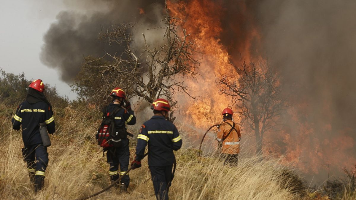 La Grèce toujours en proie aux incendies près de Corinthe