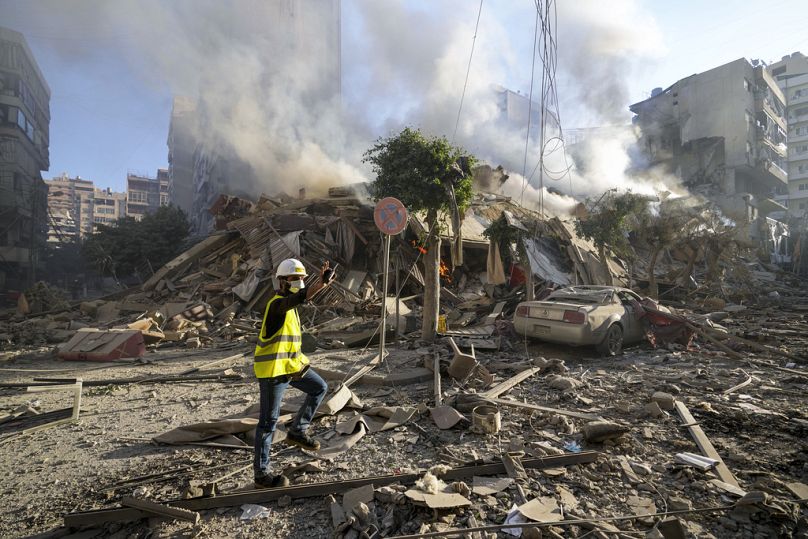 Smoke rises from the site of an Israeli airstrike in Beirut, October 3, 2024