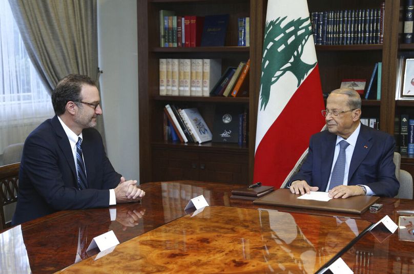 الرئيس اللبناني ميشال عون يلتقي مع ديفيد شينكر، مساعد وزير الخارجية لشؤون الشرق الأدنى، في بيروت، لبنان، الثلاثاء، سبتمبر 2019.