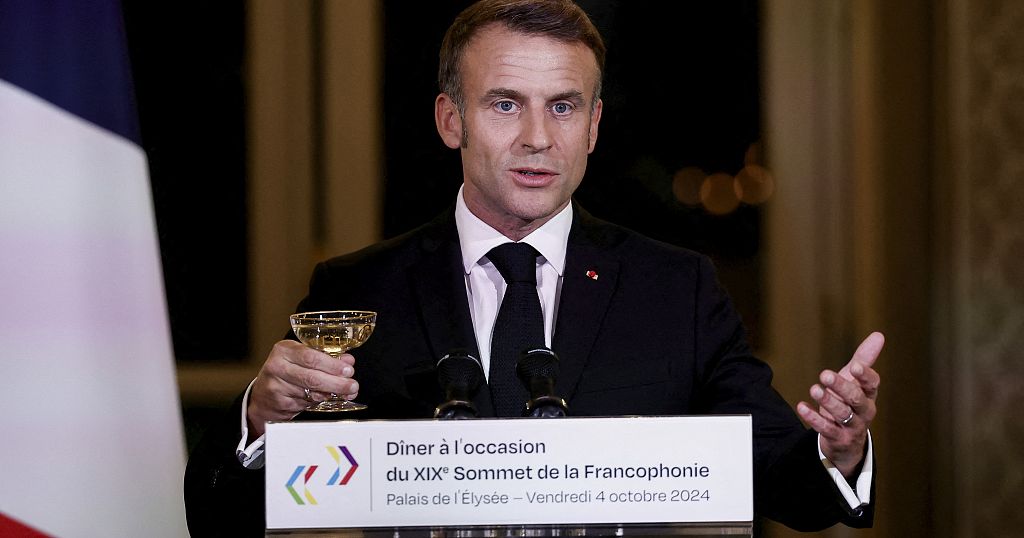 French President Emmanuel Macron addresses delegations at 19th Francophone Summit