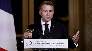 French President Emmanuel Macron addresses delegations at 19th Francophone Summit 