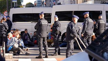 Greta Thunberg fait partie des personnes arrêtées par la police belge lors de leur manifestation contre les subventions européennes aux combustibles fossiles à Bruxelles.