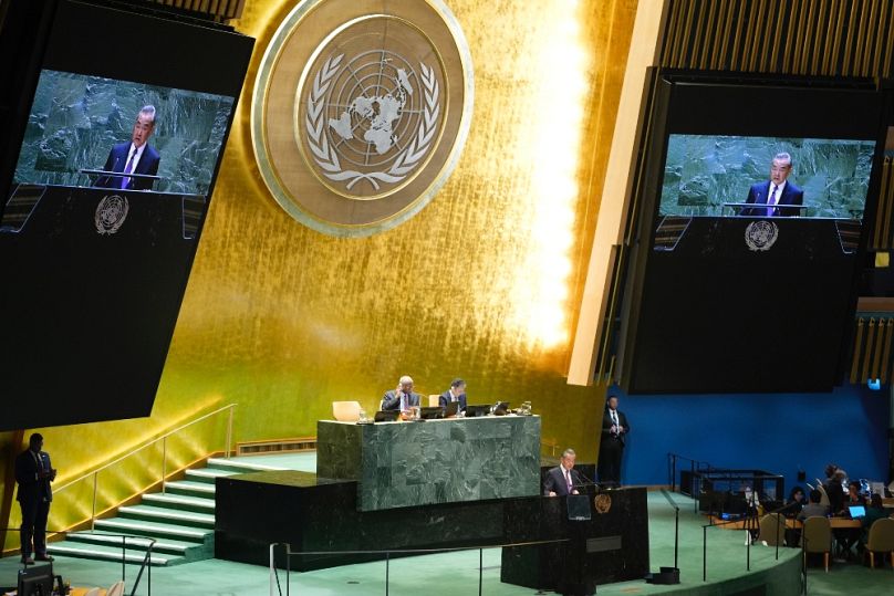 Vang Ji az ENSZ-közgyűlésen, 2024 szeptemberében