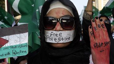 A demonstrator takes part in a rally against Israeli airstrikes and to show solidarity with Palestinian people living in Gaza and Lebanon, in Pakistan, Sunday, Oct. 6 A demonstrator takes part in a rally against Israeli airstrikes and to show solidarity with Palestinian people living in Gaza and Lebanon, in Pakistan, Sunday, Oct. 6