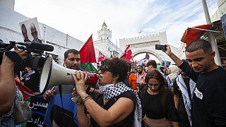 One year of conflict: pro-Palestinian protest held in Tunisia