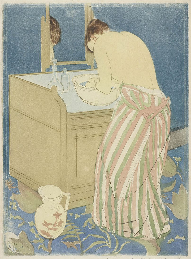 Mary Cassatt'ın "Yıkanan Kadın" isimli eseri.