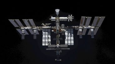 A view of the International Space Station taken on March 30, 2022 by crew of Russian Soyuz MS-19 space ship after undocking from the Station. A view of the International Space Station taken on March 30, 2022 by crew of Russian Soyuz MS-19 space ship after undocking from the Station.