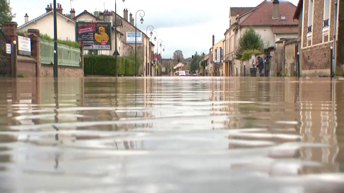 Heavy rainfall as remnants of storm Kirk sweep across France and Belgium