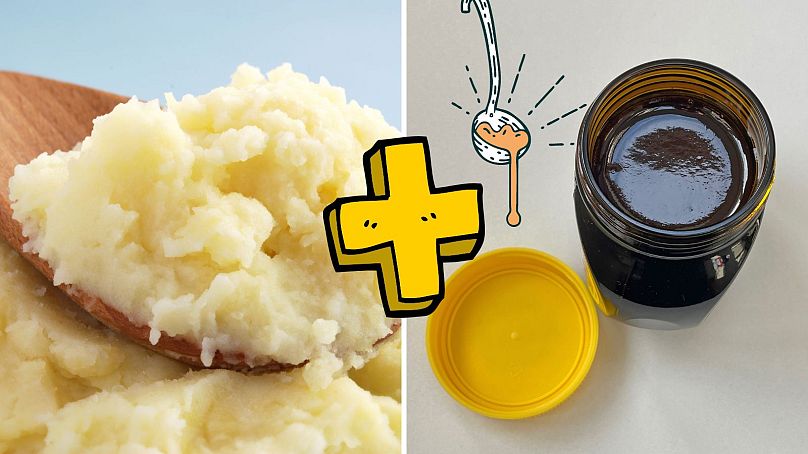Puré de patata y Marmite