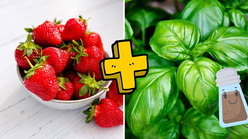 Fresas y albahaca