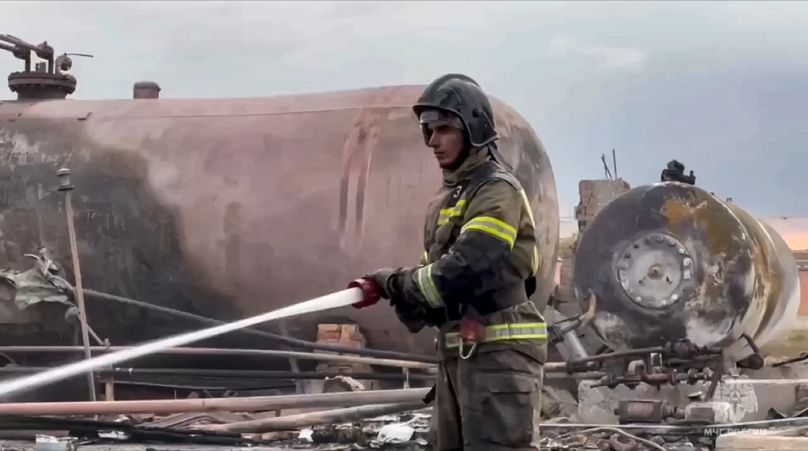 L'esplosione a una stazione di benzina ha provocato la morte di quattro persone, Cecenia, 12 ottobre 2024