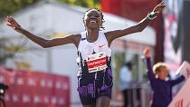 Chicago marathon: Ruth Chepngetich shatters world record time