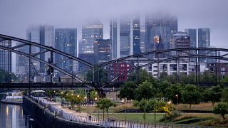 The banking district in Frankfurt, Germany. 28 July 2023.