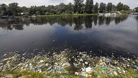 Wastewater enters a biological purification tank at the MM San Rocco plant in Milan, Italy, The EU faces an upward battle to clean up its lakes and rivers by 2027