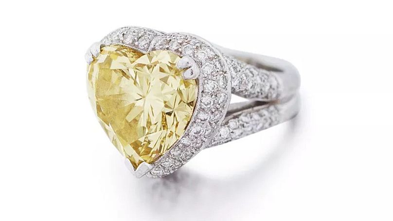 Dame Shirley Bassey's yellow diamond ring given to her by Elton John