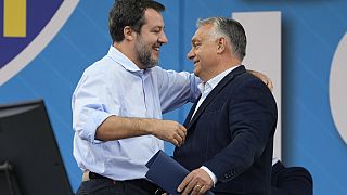 Il leader della Lega italiana Matteo Salvini e il primo ministro ungherese Viktor Orban, 