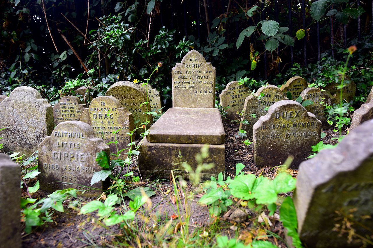 The first official pet cemetery in London's Hyde Park. 