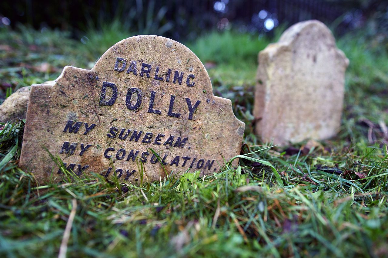 Darling Dolly in Hyde Park's pet cemetery. 