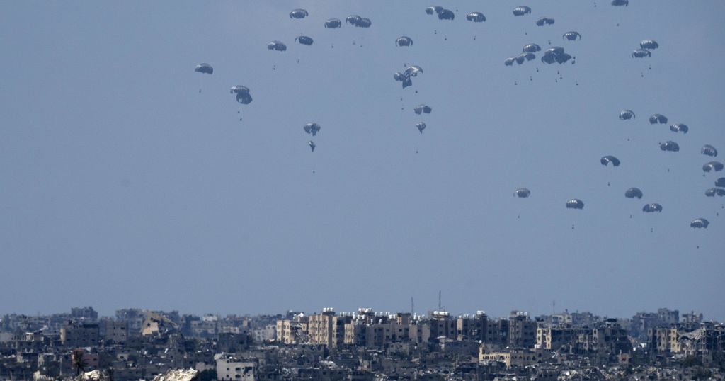 Aid dropped over Gaza as Israel-Hamas war continues