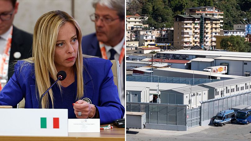 Meloni és az albániai migrációs telep