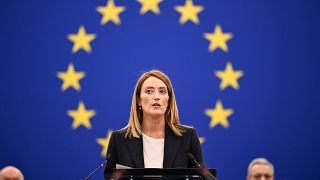 European Parliament's president Roberta Metsola in Strasbourg.