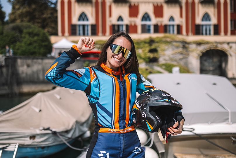 Anna Glennon, one of the pilots on Team Miami, at the E1 Lake Como race