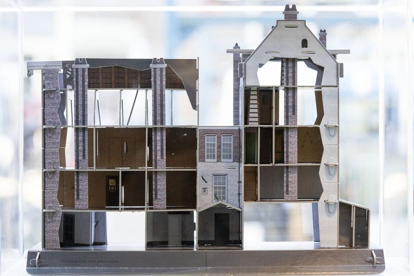 Model of the house where Anne Frank hid from the Nazis.