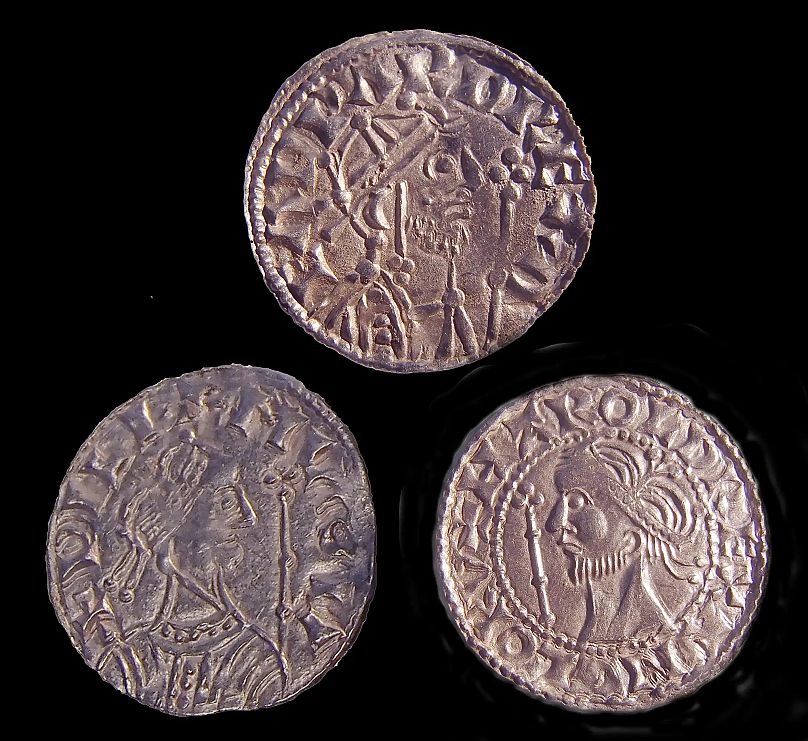 The coins bear the image of Harold II, William I and Edward III,