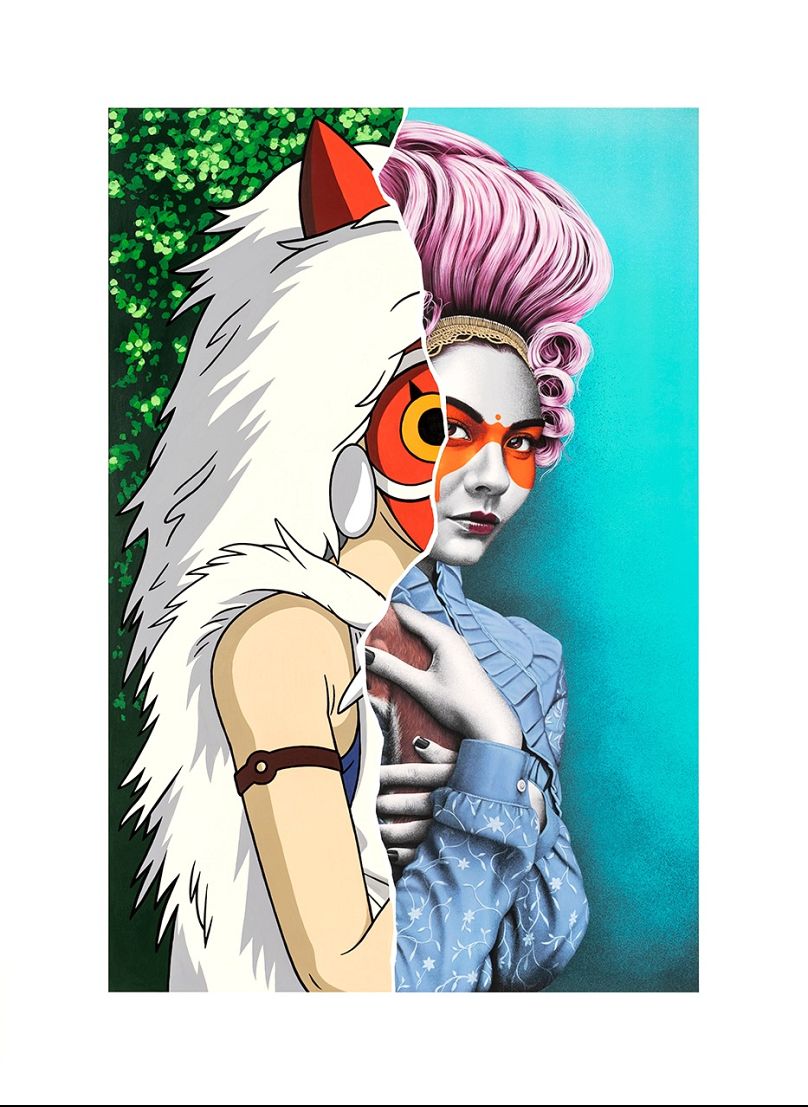 A work from Fin DAC'S HomEage series, combing his style with Hayao Miyazaki's. 