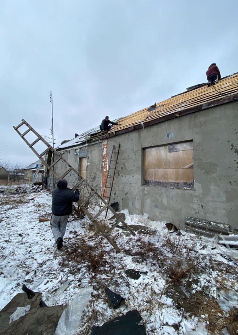 Roof repair work completed by Livyj Bereh in Ukraine. 2022/23. 