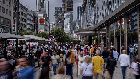 File picture: People walking in the main shopping street 'Zeil' in the heart of Frankfurt, Germany