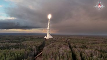 A Yars intercontinental ballistic missile is test-fired from the Plesetsk launchpad in northwestern Russia. A Yars intercontinental ballistic missile is test-fired from the Plesetsk launchpad in northwestern Russia.