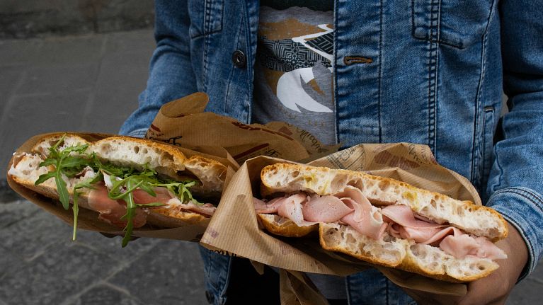 All’Antico Vinaio has lines down the street for its well-stuffed panini, apparently selling as many as 10,000 in a weekend according to one influencer. 