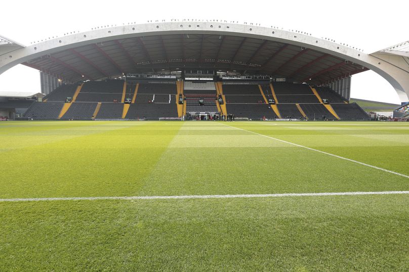 A view of the Stadio Friuli, in Udine, Italy, March 16, 2024, where the Nations League match between Italy and Israel took place