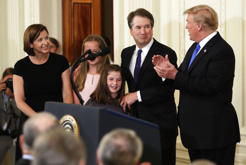 Trump elnök Brett Kavanaugh főbíró kinevezésekor, 2018 július 9. 