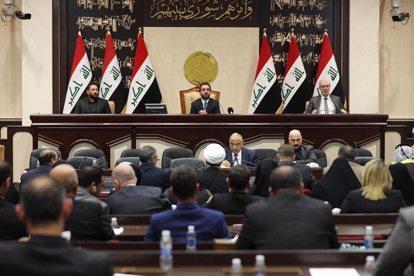 رئيس مجلس النواب العراقي محمد الحلبوسي يترأس جلسة للبرلمان في بغداد