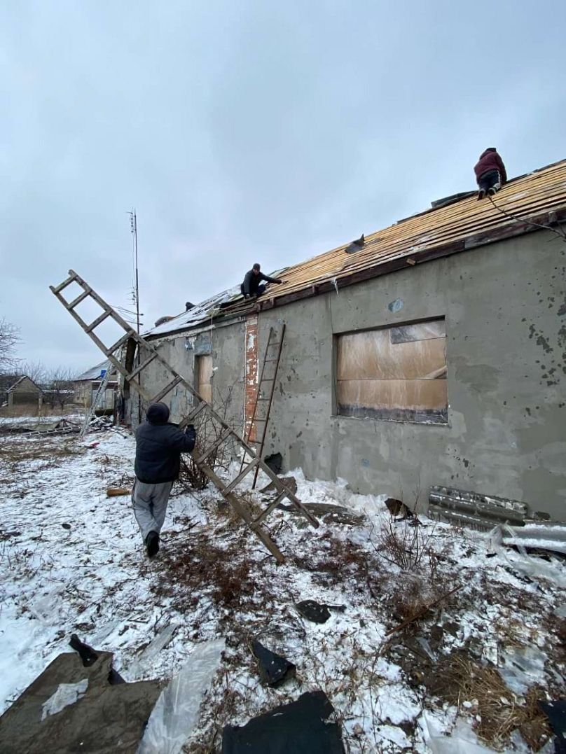 Roof repair work completed by Livyj Bereh in Ukraine. 2022/23