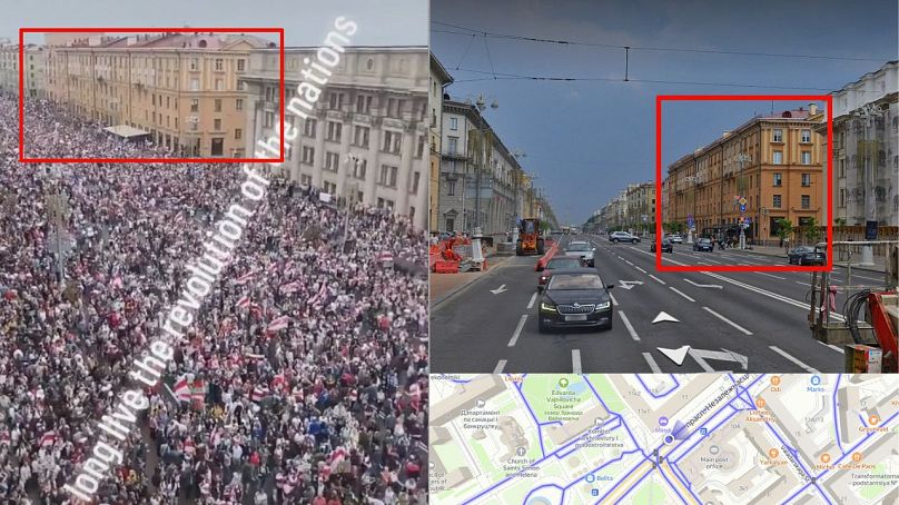 Comparação lado a lado da Mink's Independence Street.