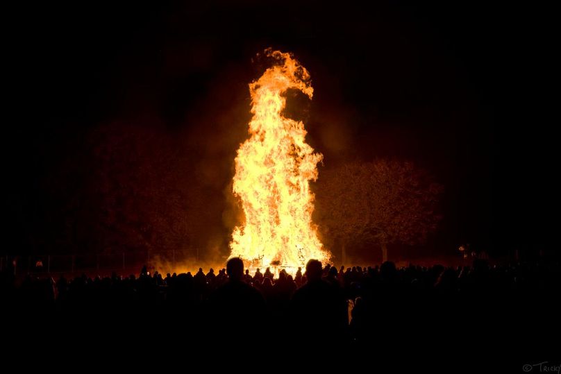 A Bonfire `Night celebration in Leeds, UK.