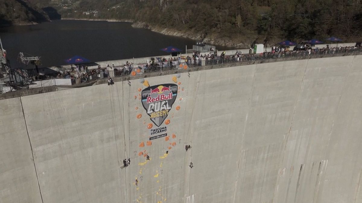 Video. Austrian team sets record at top of Swiss Verzasca dam