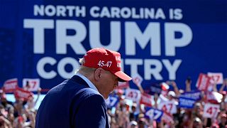 Donald Trump durante un mitin en Carolina del Norte