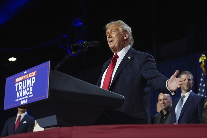 Il presidente eletto Donald Trump a Palm Beach Convention Center, West Palm Beach, Florida, 6 novembre 2024
