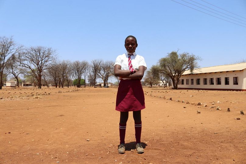 Zinhle, 14, from Zimbabwe, whose community has been badly affected by what the UN says is the worst drought in 100 years across southern Africa.