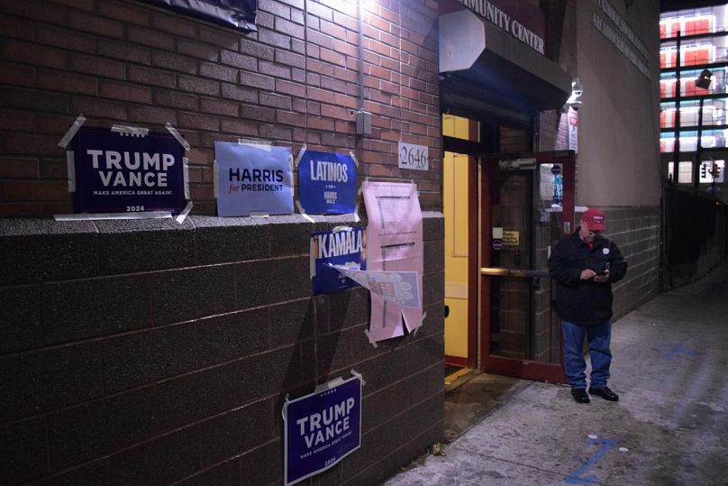 Angel, a volunteer at a polling station in Philadelphia, Pennsylvania.