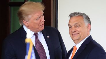 President Donald Trump, left, welcomes Hungarian Prime Minister Viktor Orban to the White House in Washington, on May 13, 2019. President Donald Trump, left, welcomes Hungarian Prime Minister Viktor Orban to the White House in Washington, on May 13, 2019.