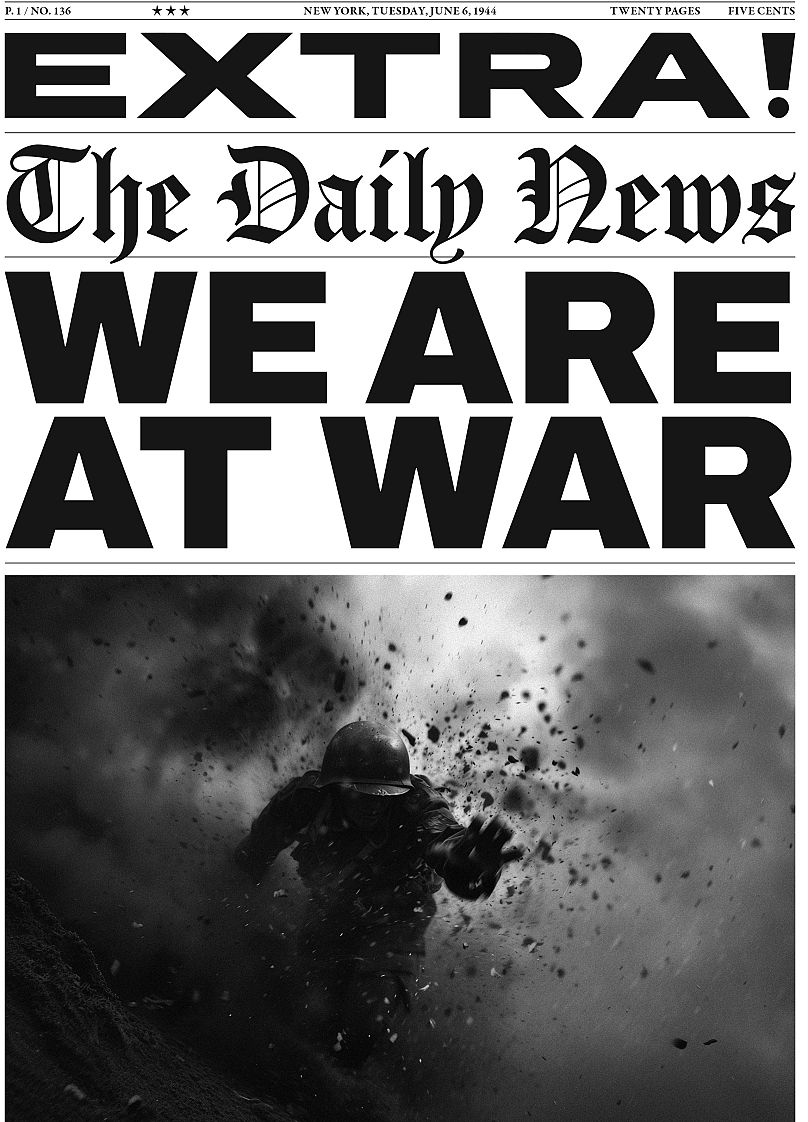 The front page of Phillip Toledano's 'We Are At War' project 