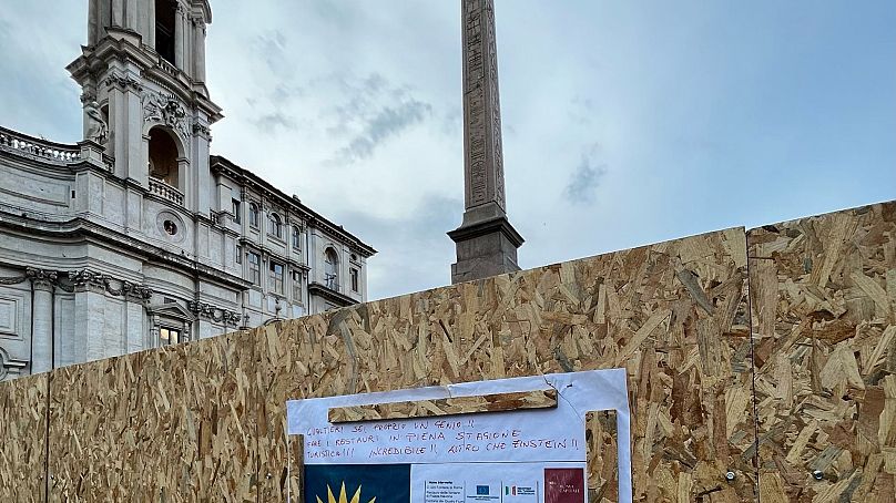 Rome’s Piazza Navona is under renovation for the upcoming Jubilee, May 2024